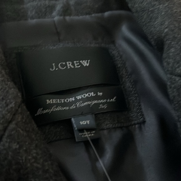 J Crew NWT Melton Wool Italy Oversized Pea Coat 10T - Picture 2 of 9
